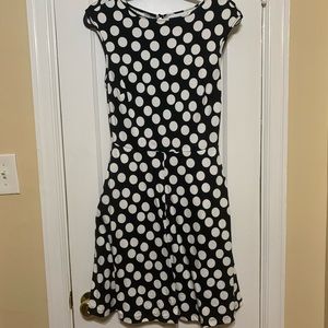 Black and white polkadot dress